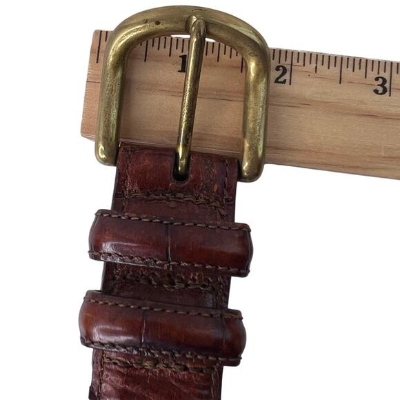 Martin Dingman Alligator Grain Italian Calfskin Belt Gold-tone Buckle Women\'s 28 main image 6